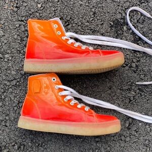 Vibrant Orange High-Top Sneakers